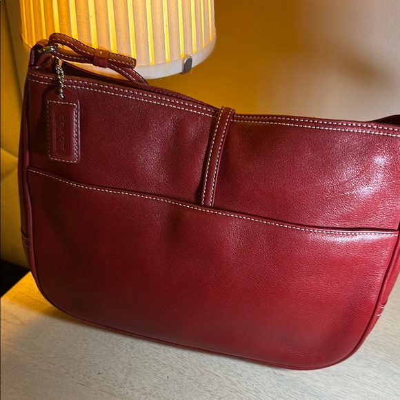 Coach Red Leather Shoulder Bag - Picture 3 of 11